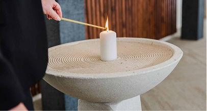 a candle that is being lit