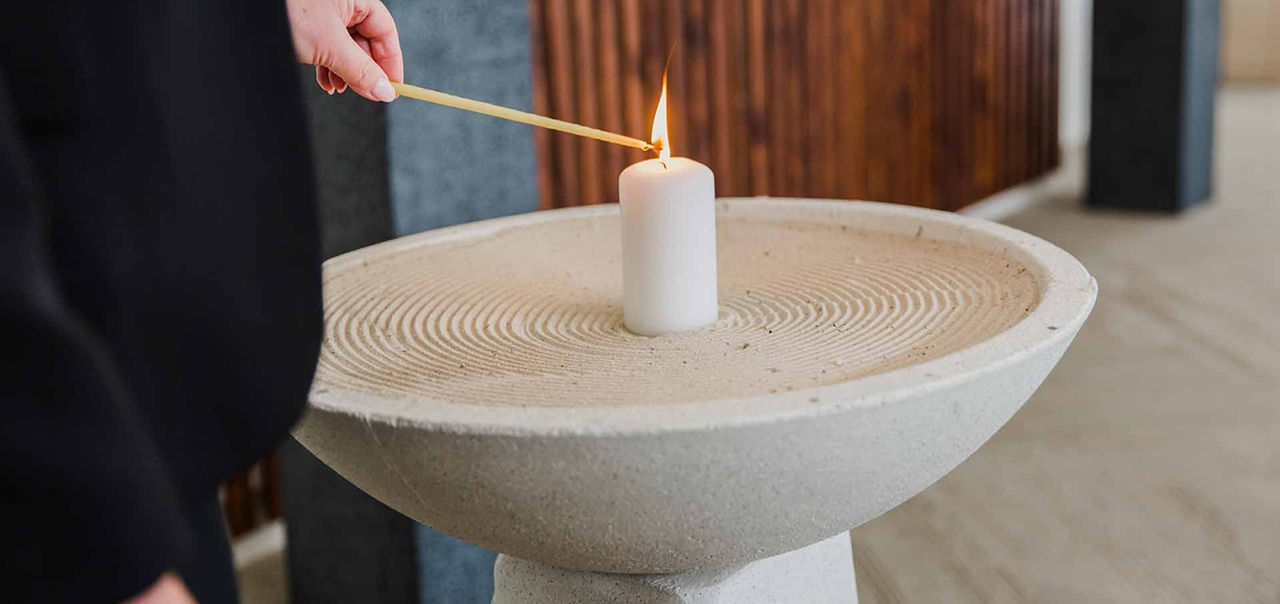 a candle that is being lit