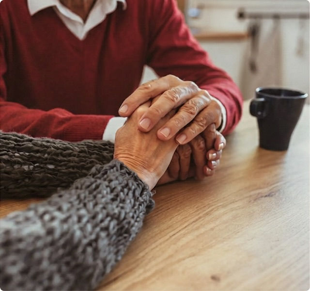 two people holding hands
