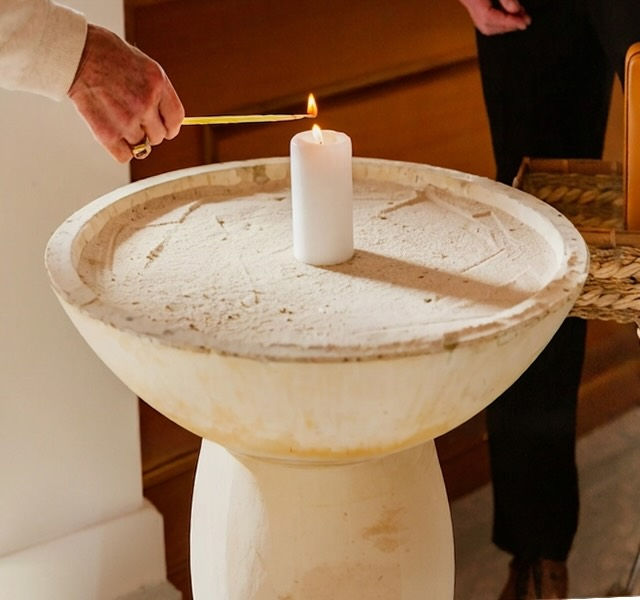 a candle that is being lit