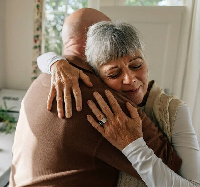 two people hugging