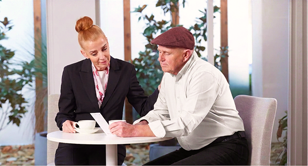 Tuckers funeral director helping man plan a funeral
